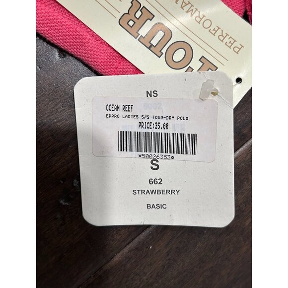 E.P. Pro NEW Womens Tour Dry Performance Polo Shirt Pink Sz Small - Picture 8 of 10
